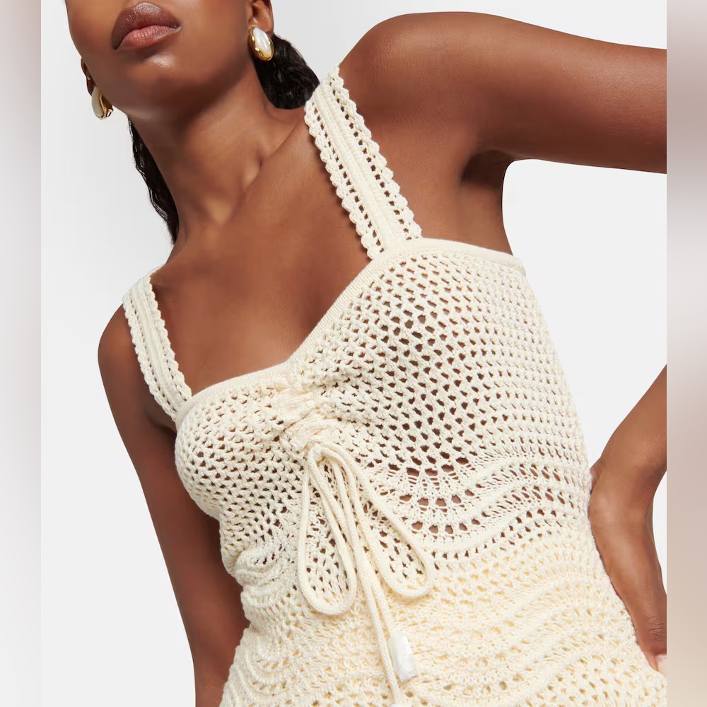 Zimmermann Cream Crochet Tank Top Size 1